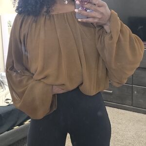 Elegant Brown Off-Shoulder Women's Top